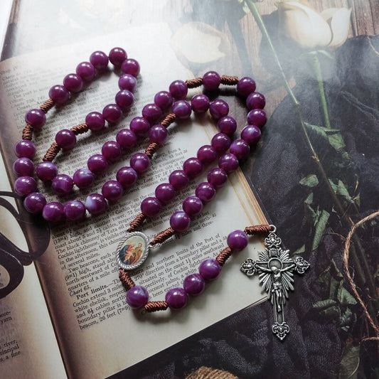 Rosary (QIGO Purple Acrylic Beads) 60cm