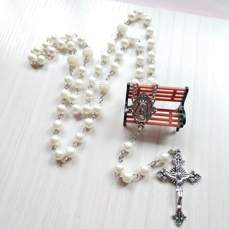 Rosary (QIGO White Acrylic Pearl) 78cm