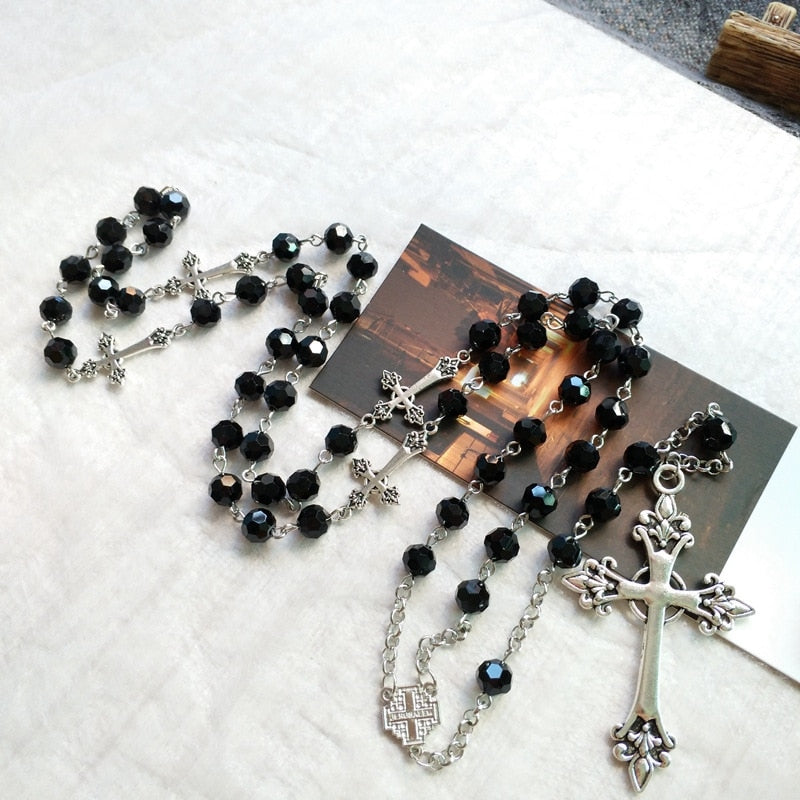 Rosary (QIGO Black Crystal) 82cm