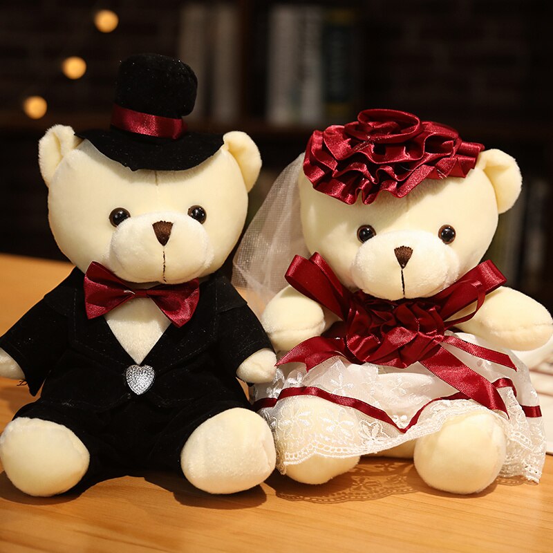 Couple Wedding Bears Plush Toy 2pcs/lot 15-35cm