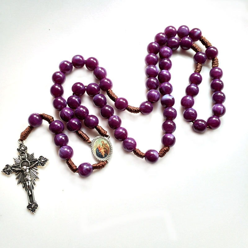 Rosary (QIGO Purple Acrylic Beads) 60cm