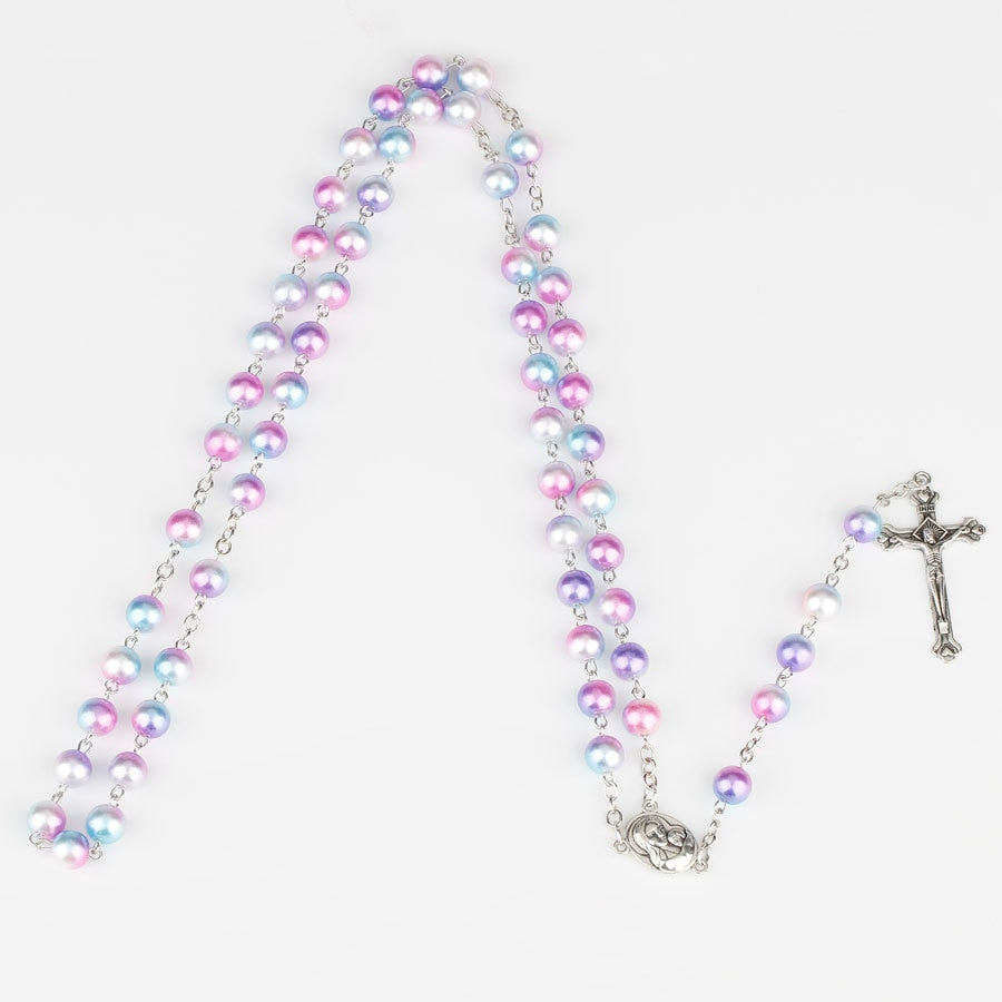 Rosary (Colourful Beads) with 12 different vibrant colours 70cm