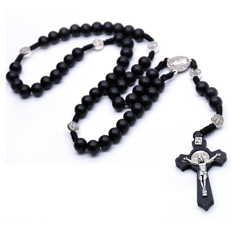 Rosary (QIGO Wooden Beads-Brown/Black) 59cm