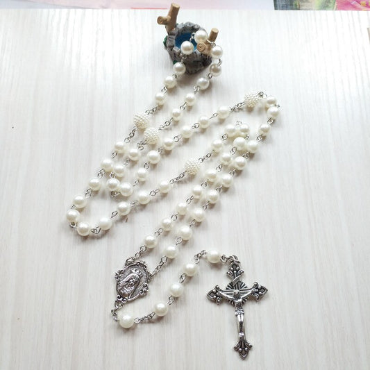 Rosary (QIGO White Acrylic Pearl) 78cm