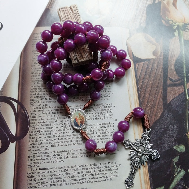 Rosary (QIGO Purple Acrylic Beads) 60cm