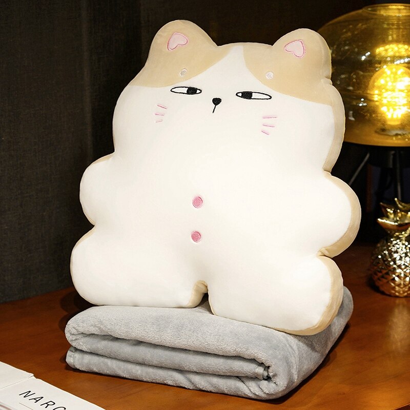 Cat Pillow Plush Toys With/Without Blanket