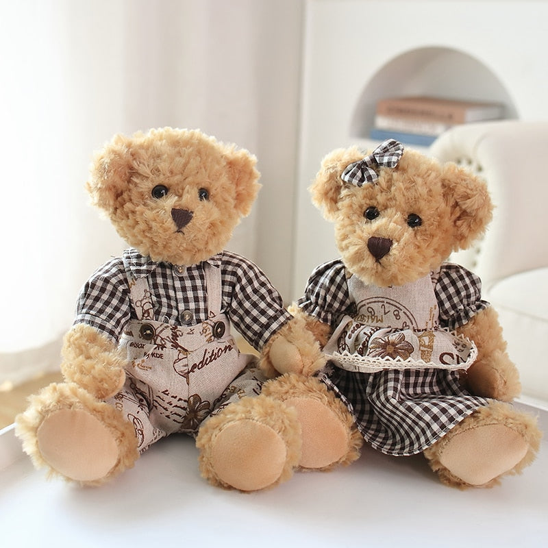 Teddy Bear (Couple With Cloth) Plush Toys 2 pcs/lot 26cm