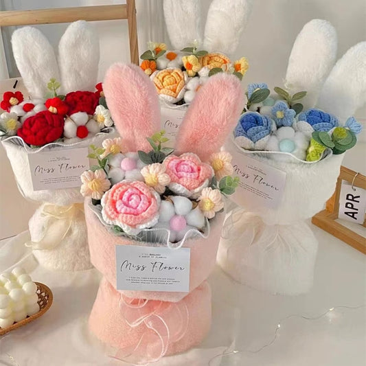 Cotton Rope Handmade Flower With Rabbit Ears Bouquets -4 Styles