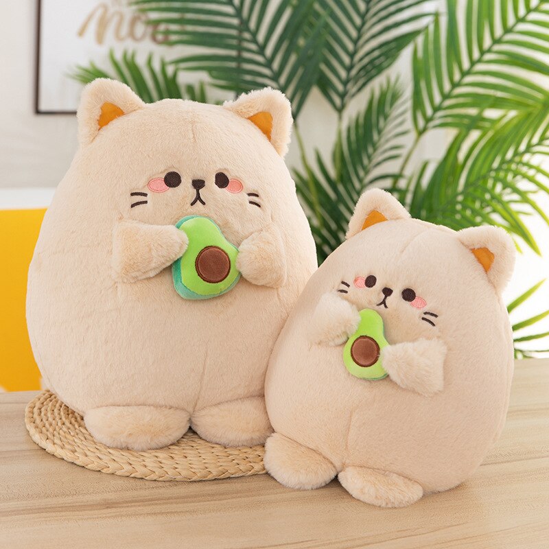 Cute Cat Holding Avocado Plush Toy 25-35cm