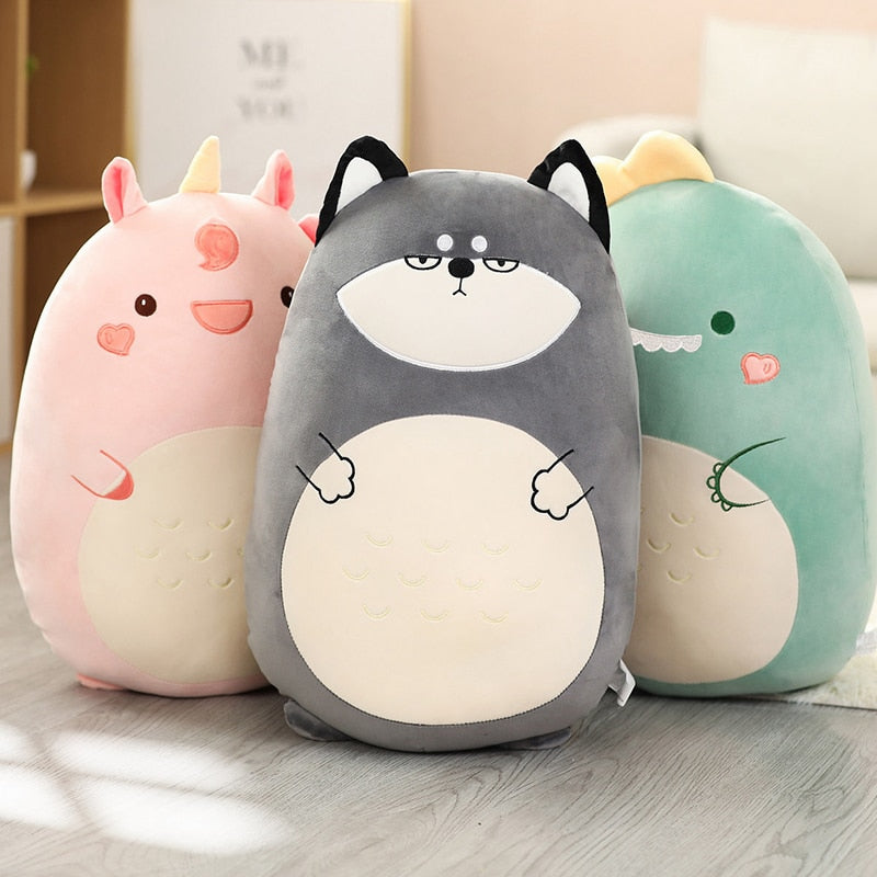 Animal (Chicken/Rabbit/Lion/Unicorn/Pig/Dinosaur/Dog) Chubby Pillow Plush Toy 45-80cm