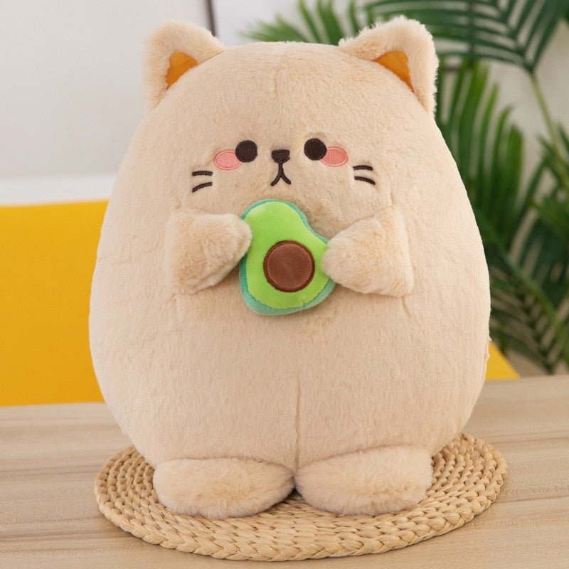 Cute Cat Holding Avocado Plush Toy 25-35cm