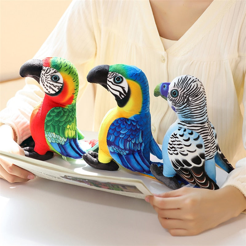 Bird (Lifelike Parrot) Plush Toys 20cm - Green/Grey/Red/Blue/Yellow