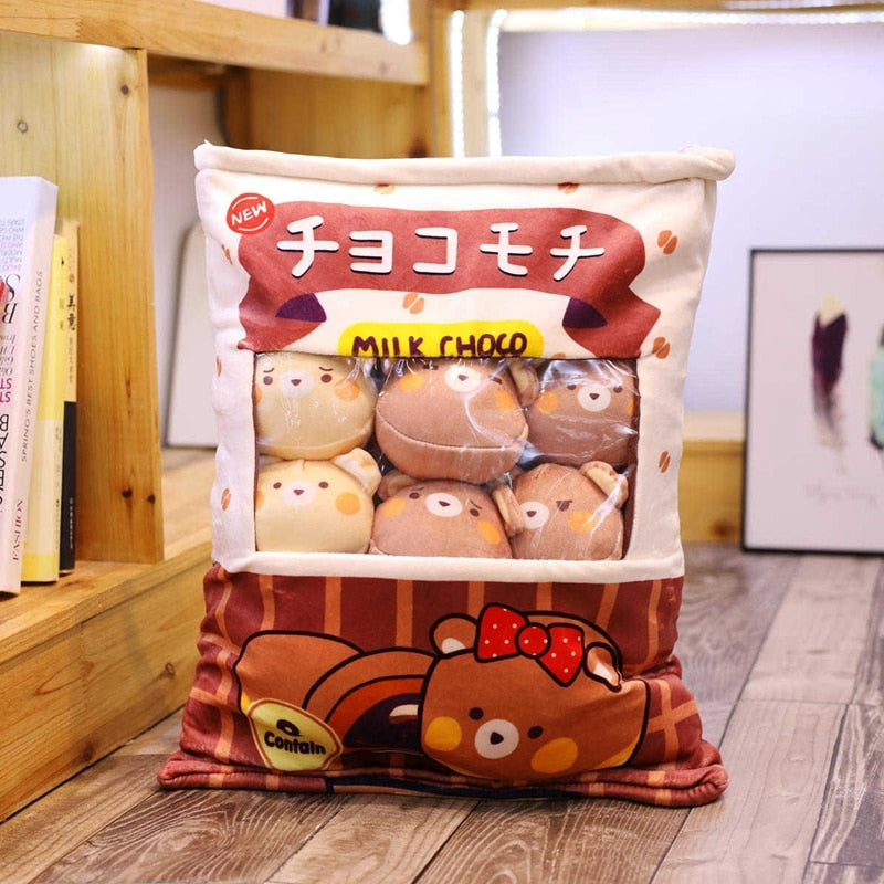 A Bag With 6-9 pieces of Mini balls Snacks/Pudding Plush Toys 40-50cm