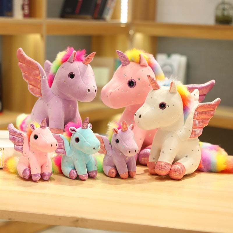 Angelic Unicorn Plush Toys and Keychains 10/20/30cm - Pink/Blue/Purple/White