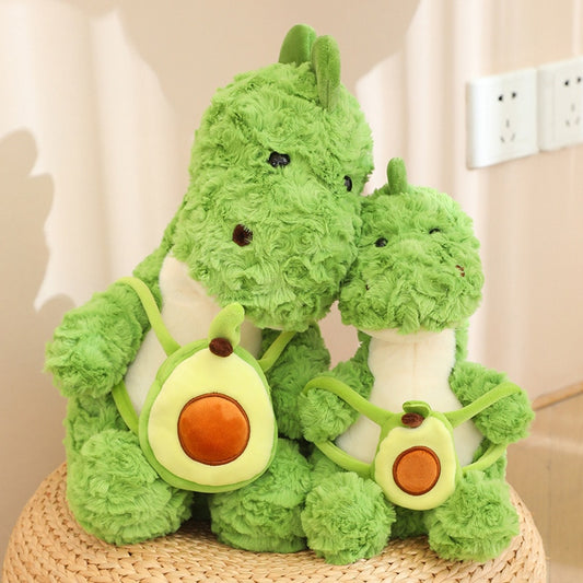 Dinosaur (Green and Soft) With Avocado Backpack Plush Toys 23/35/45cm