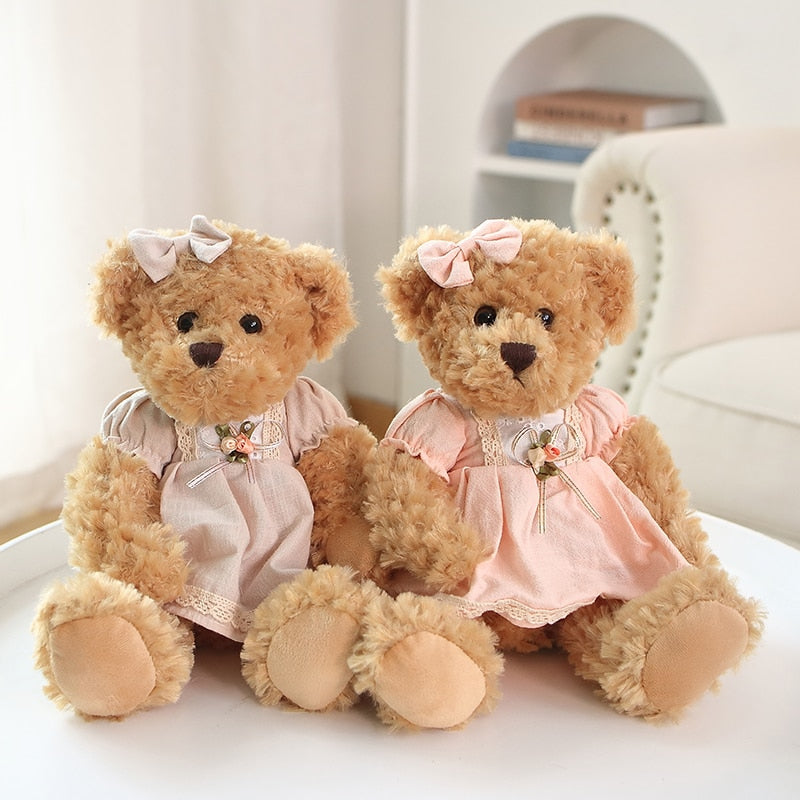 Teddy Bear (Couple With Cloth) Plush Toys 2 pcs/lot 26cm