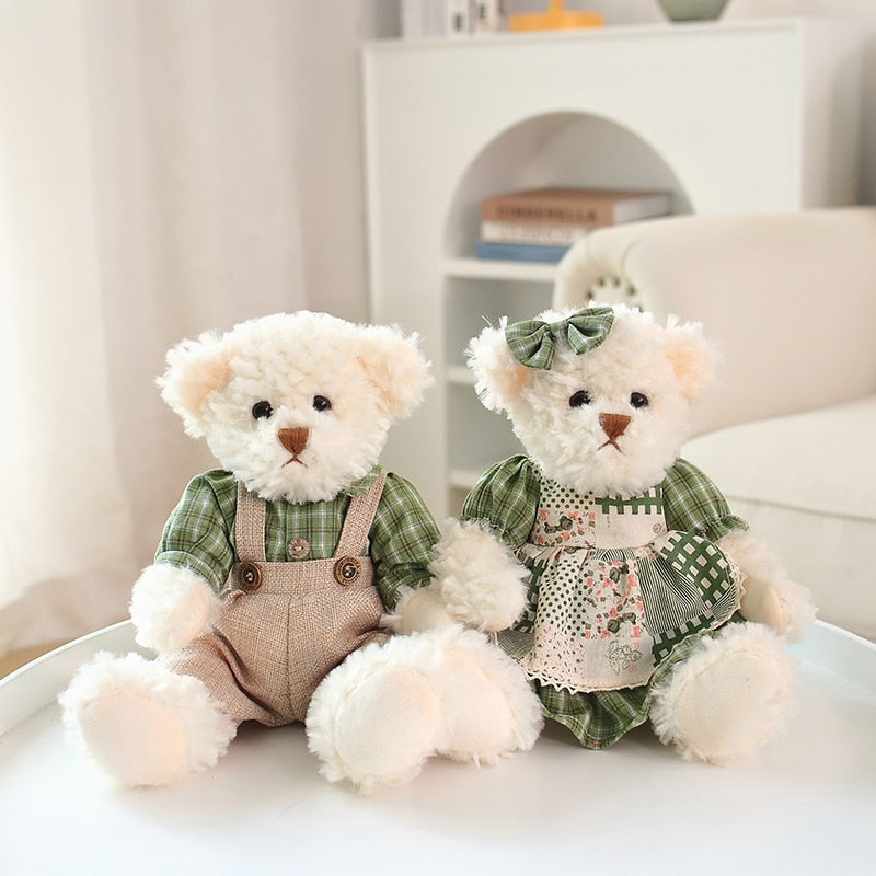 Teddy Bear (Couple With Cloth) Plush Toys 2 pcs/lot 26cm