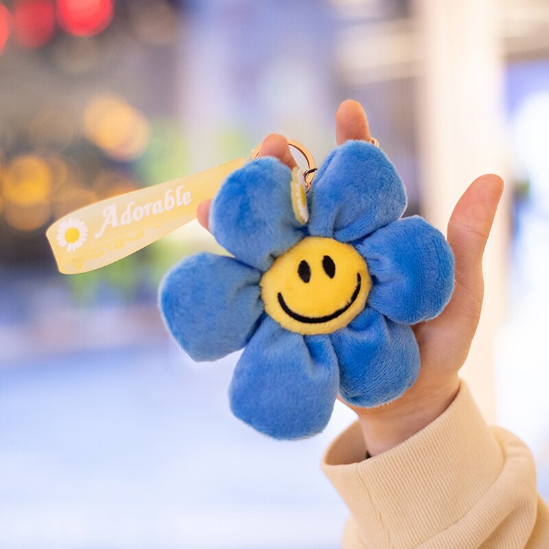 Smiley Flower Plush Keychain 10cm