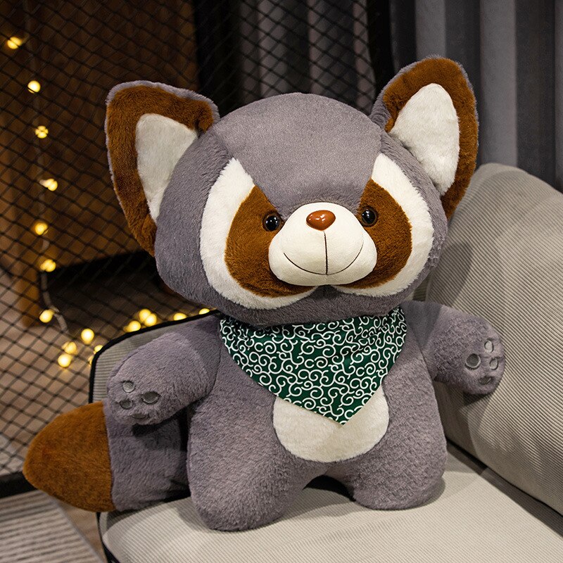 Cute Raccoon(Brown/Grey) with Red/Green Scarf Plush Toys 45-90cm