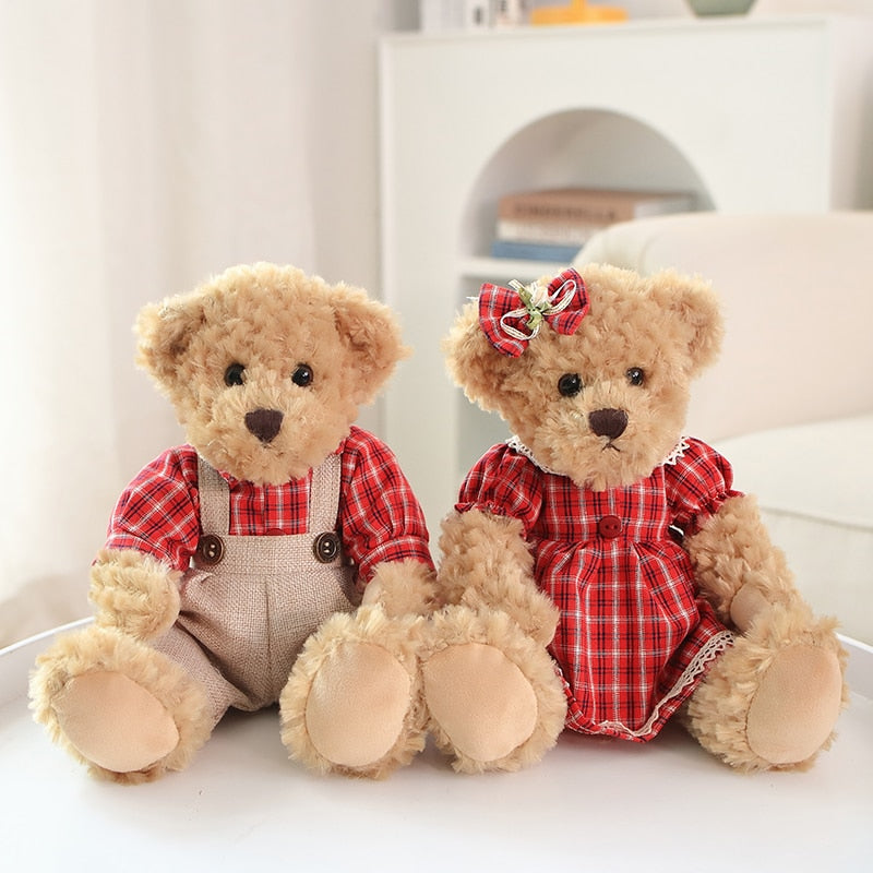 Teddy Bear (Couple With Cloth) Plush Toys 2 pcs/lot 26cm