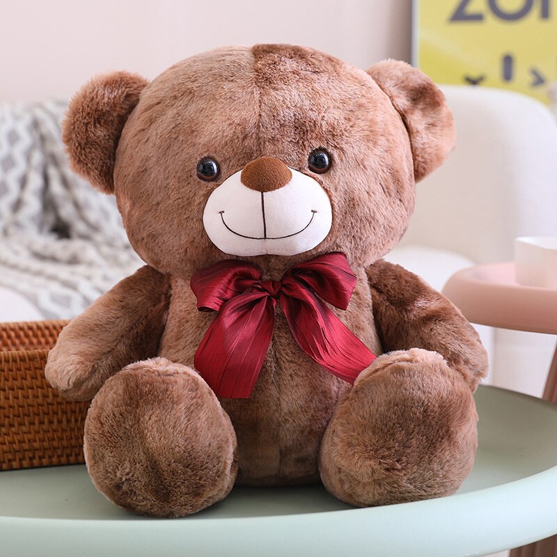 Teddy Bear(With Lovely Bow) Plush Toys - Brown/Colourful 25/35/45cm