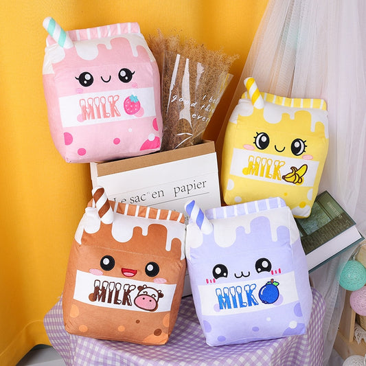 Cute Milk Carton Plush Toys 25cm (Strawberry/Banana/Blueberry/Chocolate)