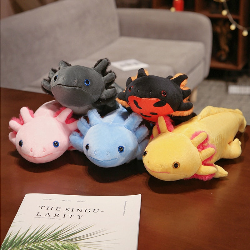 Cute Axolotl Plush Toys 45cm/80cm - Black/Blue/Yellow/Pink/Grey