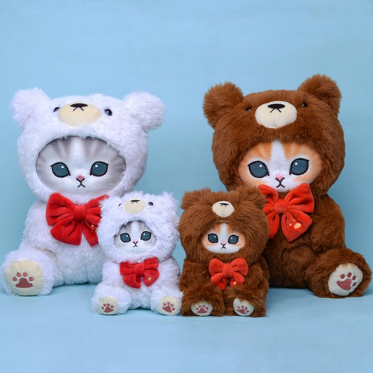 Mofusand Cat With Bear Dress Up Plush Toys 20cm / Plush Keychains 12cm - 2 styles