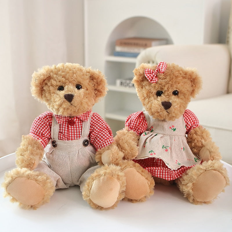 Teddy Bear (Couple With Cloth) Plush Toys 2 pcs/lot 26cm