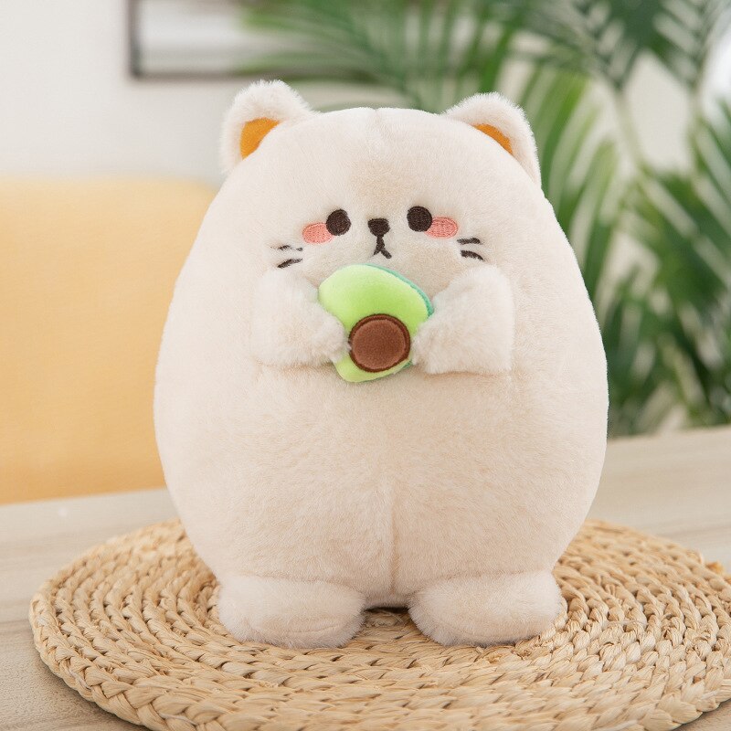 Cute Cat Holding Avocado Plush Toy 25-35cm