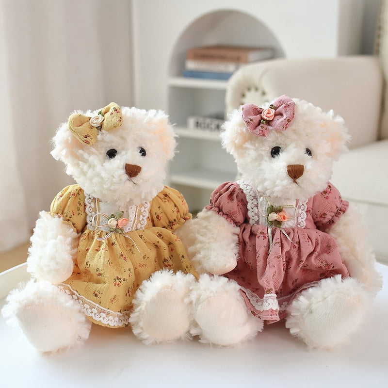 Teddy Bear (Couple With Cloth) Plush Toys 2 pcs/lot 26cm