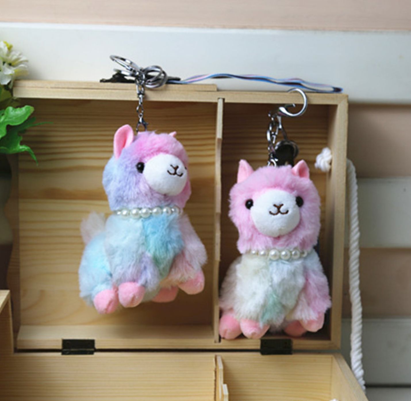 Alpaca (Colourful) Plush Keychains 10cm