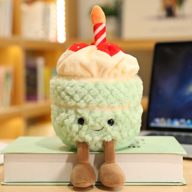 Food (Birthday Cake With A Candle/Strawberry Cupcake) Plush Toys