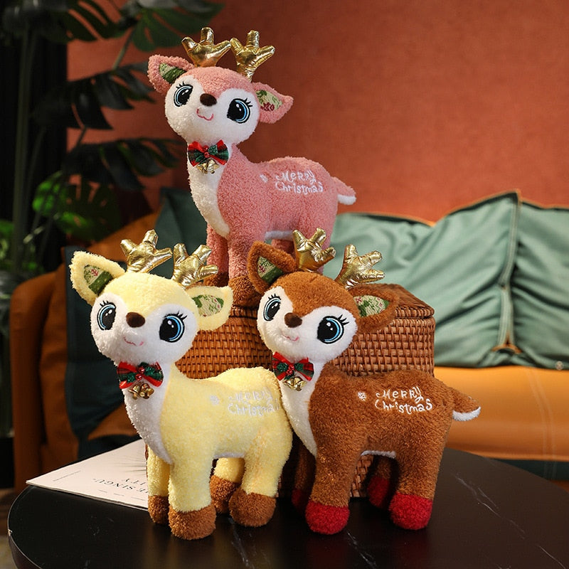 Christmas Reindeer Plush Toys 35cm - Pink/Yellow/Blue/Brown/Red/Green