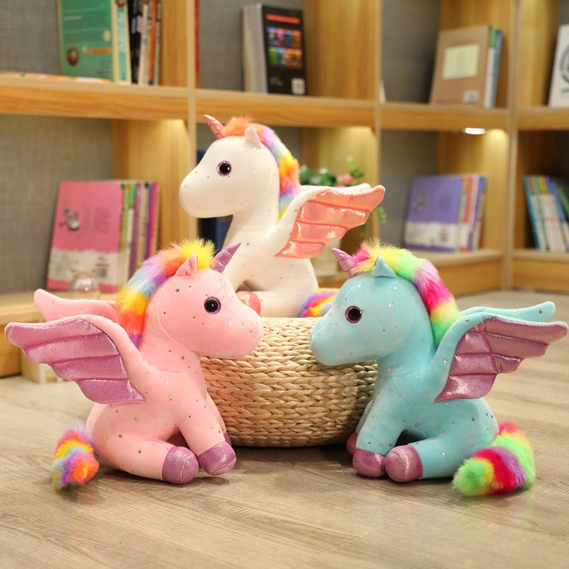 Angelic Unicorn Plush Toys and Keychains 10/20/30cm - Pink/Blue/Purple/White