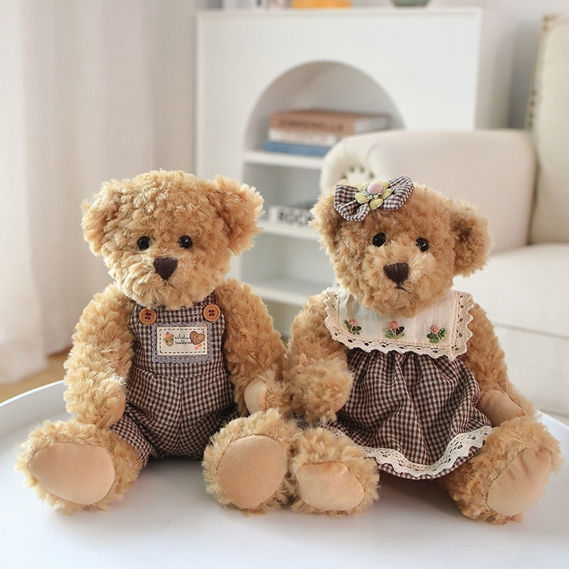 Teddy Bear (Couple With Cloth) Plush Toys 2 pcs/lot 26cm