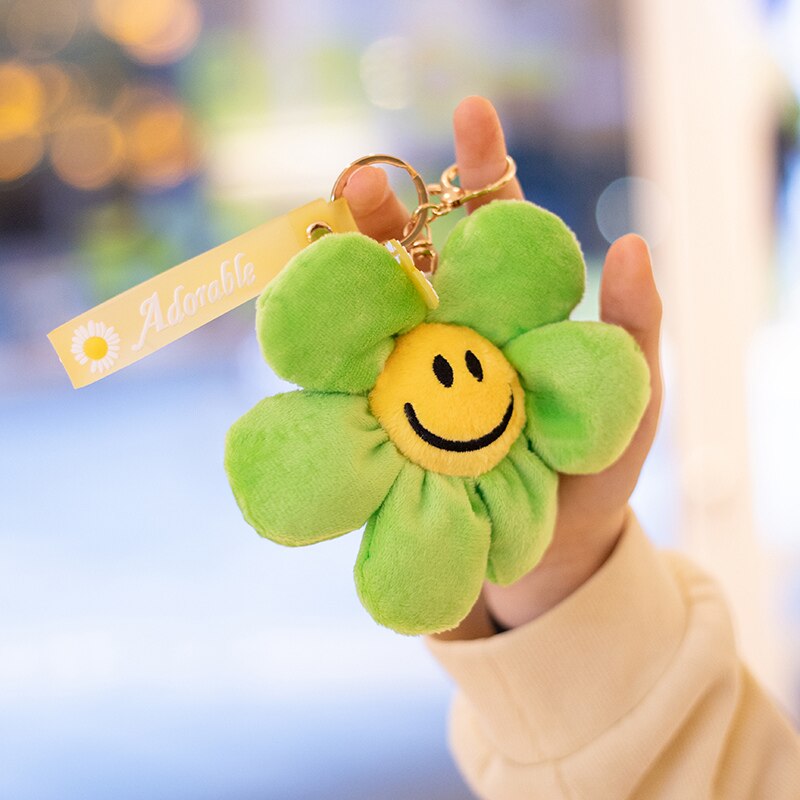 Smiley Flower Plush Keychain 10cm