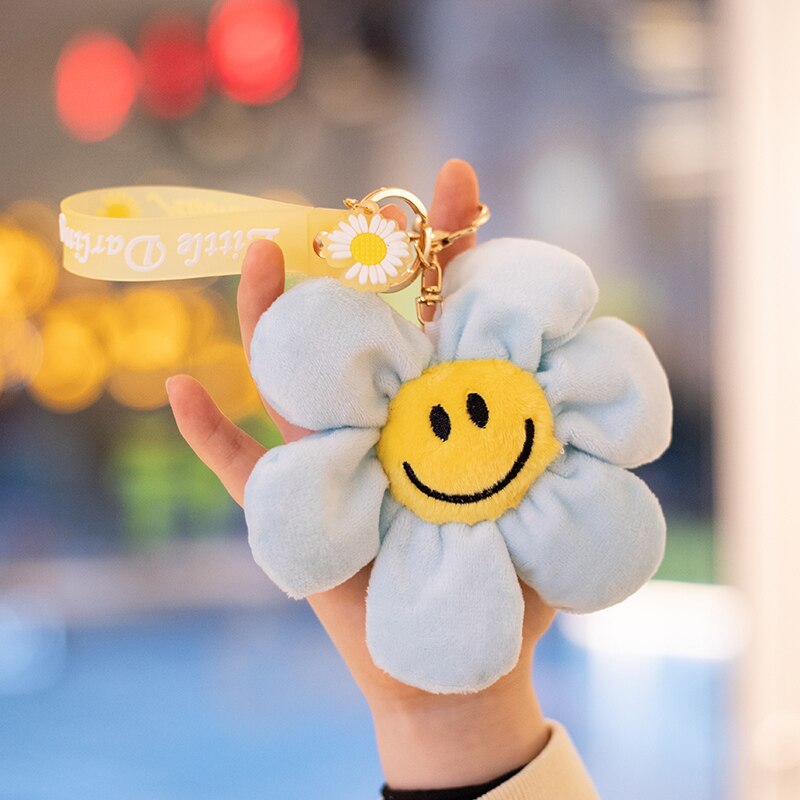 Smiley Flower Plush Keychain 10cm