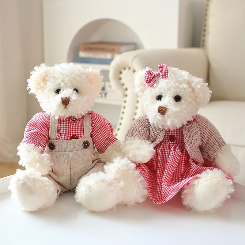 Teddy Bear (Couple With Cloth) Plush Toys 2 pcs/lot 26cm