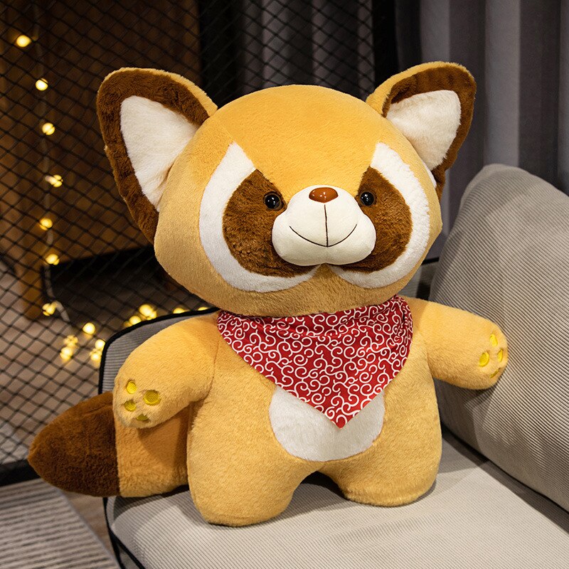 Cute Raccoon(Brown/Grey) with Red/Green Scarf Plush Toys 45-90cm