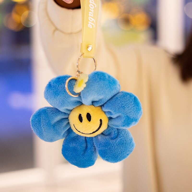 Smiley Flower Plush Keychain 10cm