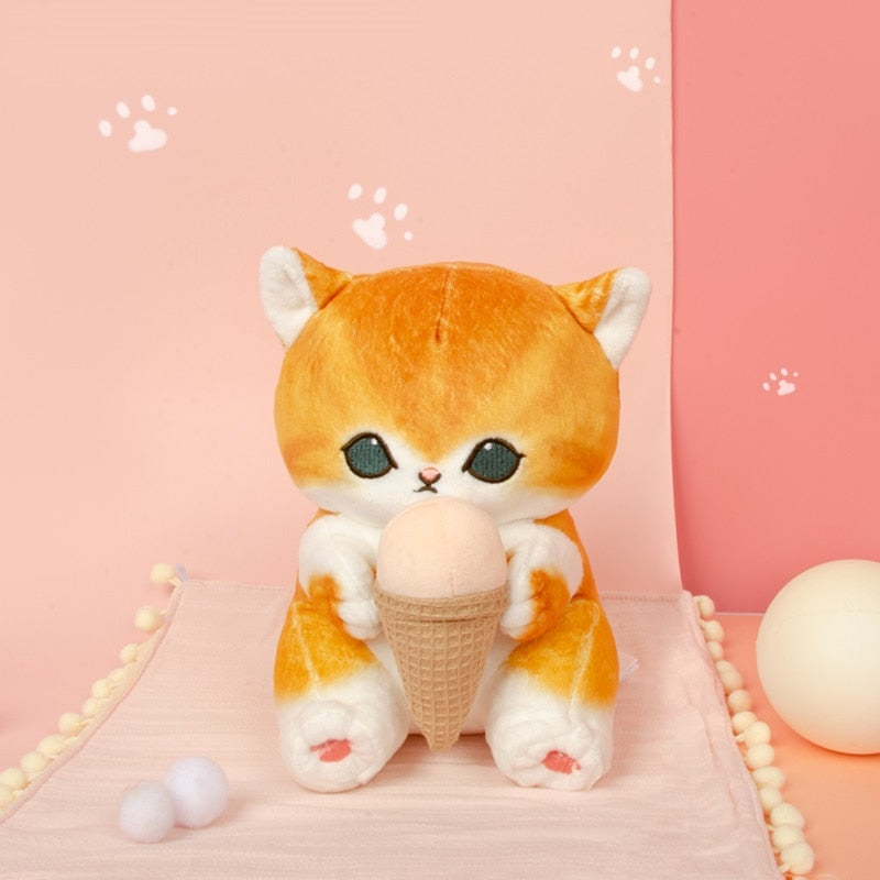 Mofusand Cat With Ice Cream Plush Toys - 19cm