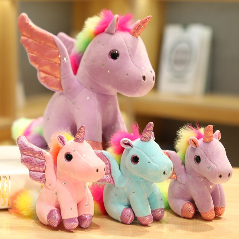 Angelic Unicorn Plush Toys and Keychains 10/20/30cm - Pink/Blue/Purple/White