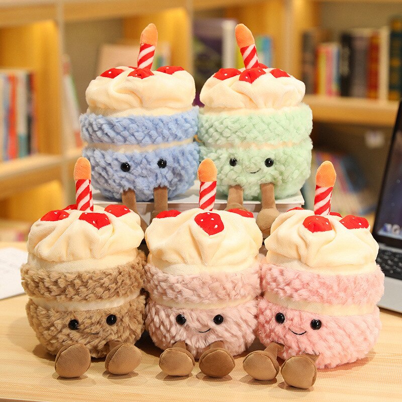 Food (Birthday Cake With A Candle/Strawberry Cupcake) Plush Toys