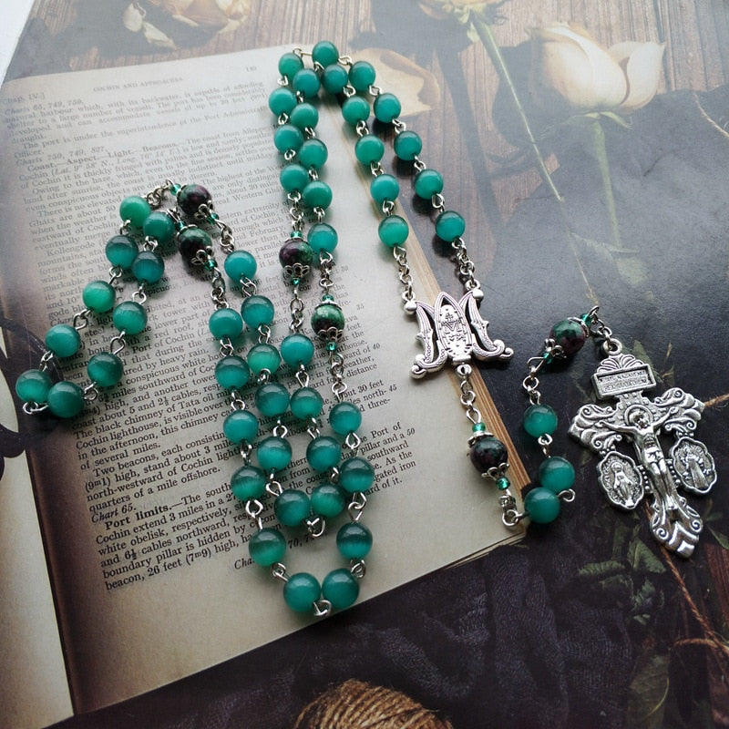 Rosary (QIGO Green Opal Beads) Rosary 84cm