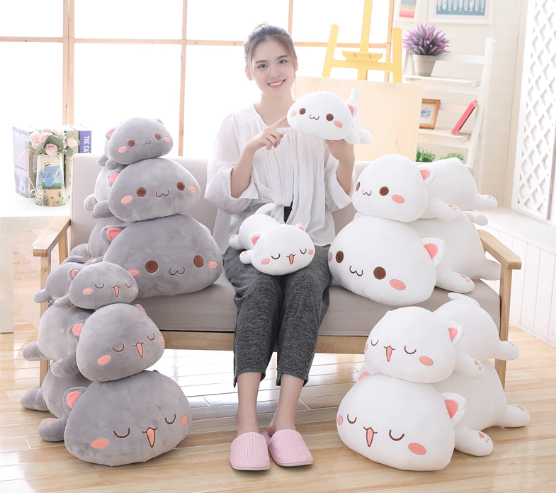 35/50/65cm Kawaii Lying Cat Plush Toys