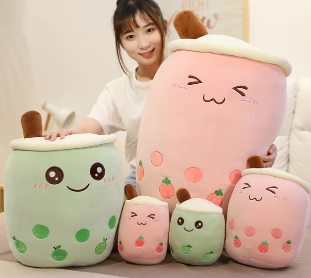 25-70cm cute cartoon Fruit bubble tea cup Plush Toys