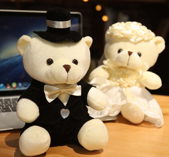 Couple Wedding Bears Plush Toy 2pcs/lot 15-35cm