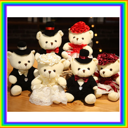 Couple Wedding Bears Plush Toy 2pcs/lot 15-35cm