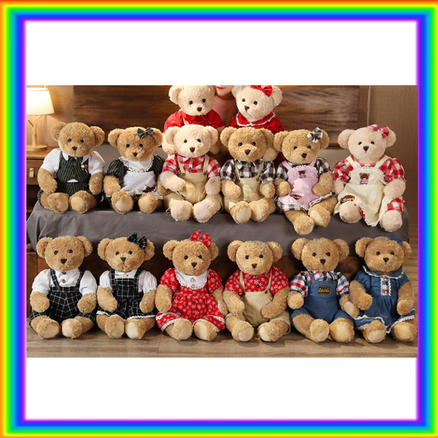 Teddy Bear Couple With Cloth Plush Toy 2pcs/lot 35-45cm